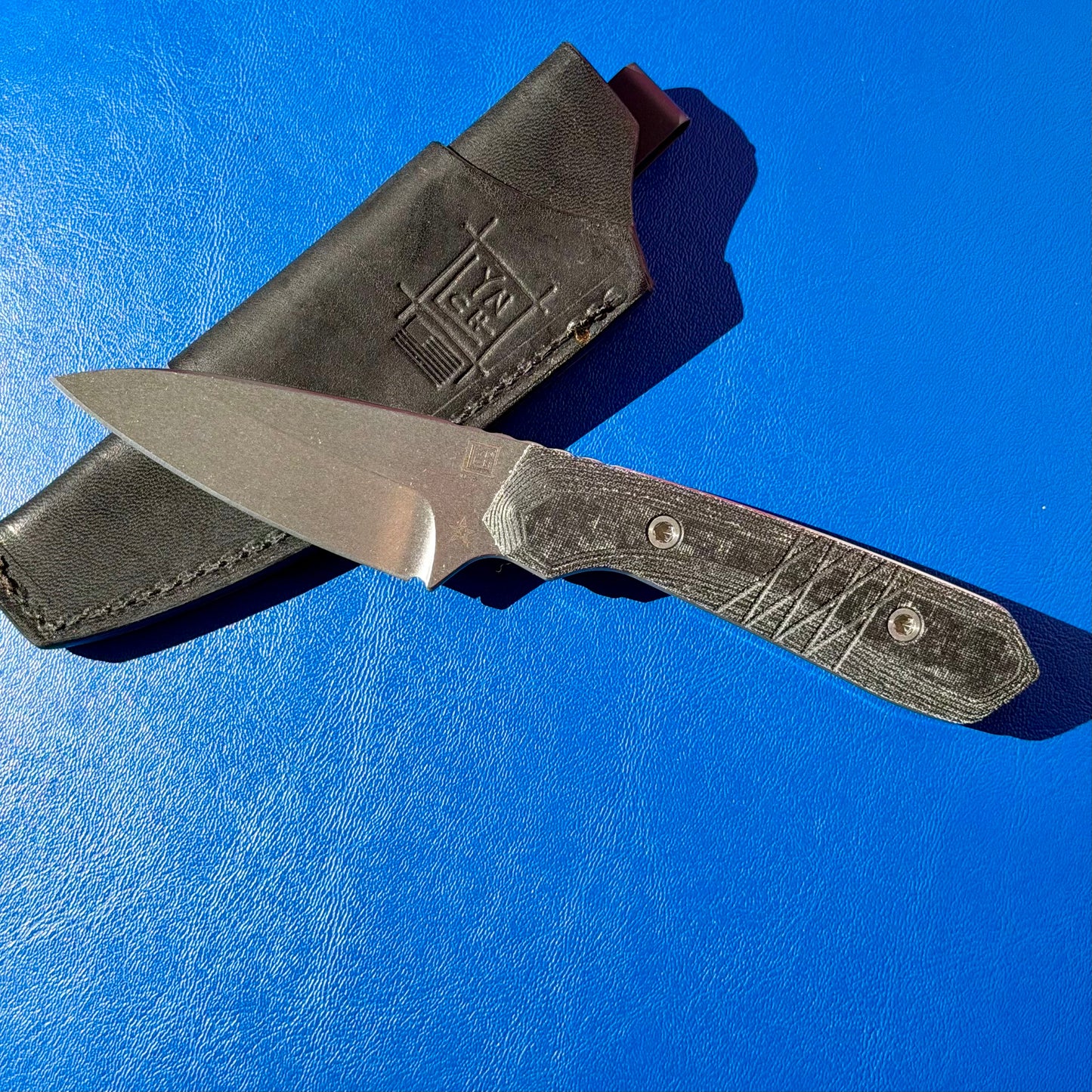 LynchNW Sparrow Seven MagnaCut Fixed Blade Knife – Black Micarta, Stonewashed (LB-SP7-LON-STR-PM-BLK-STO)