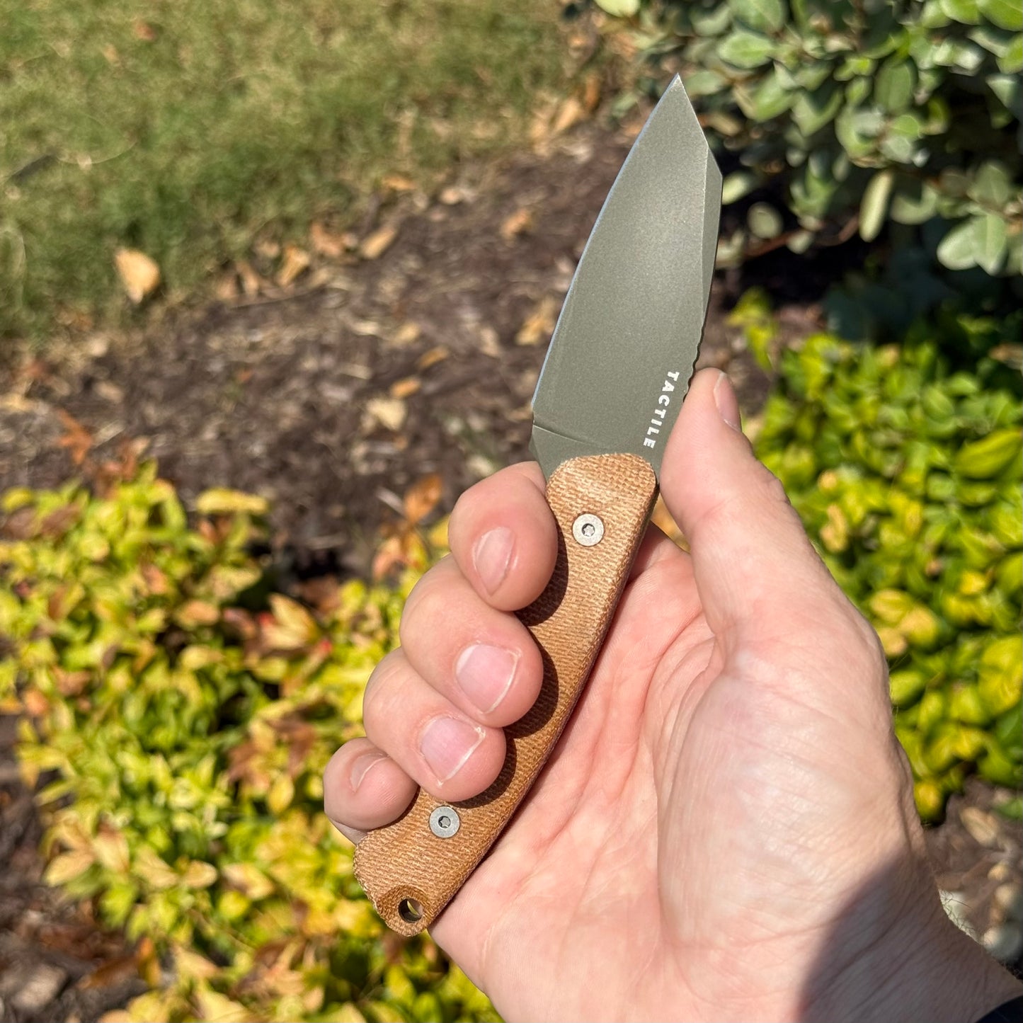 Redhawk Fixed Blade – Green Cerakote MagnaCut Reverse Tanto, 3D Contoured Micarta Handles, Leather Sheath – Made in USA