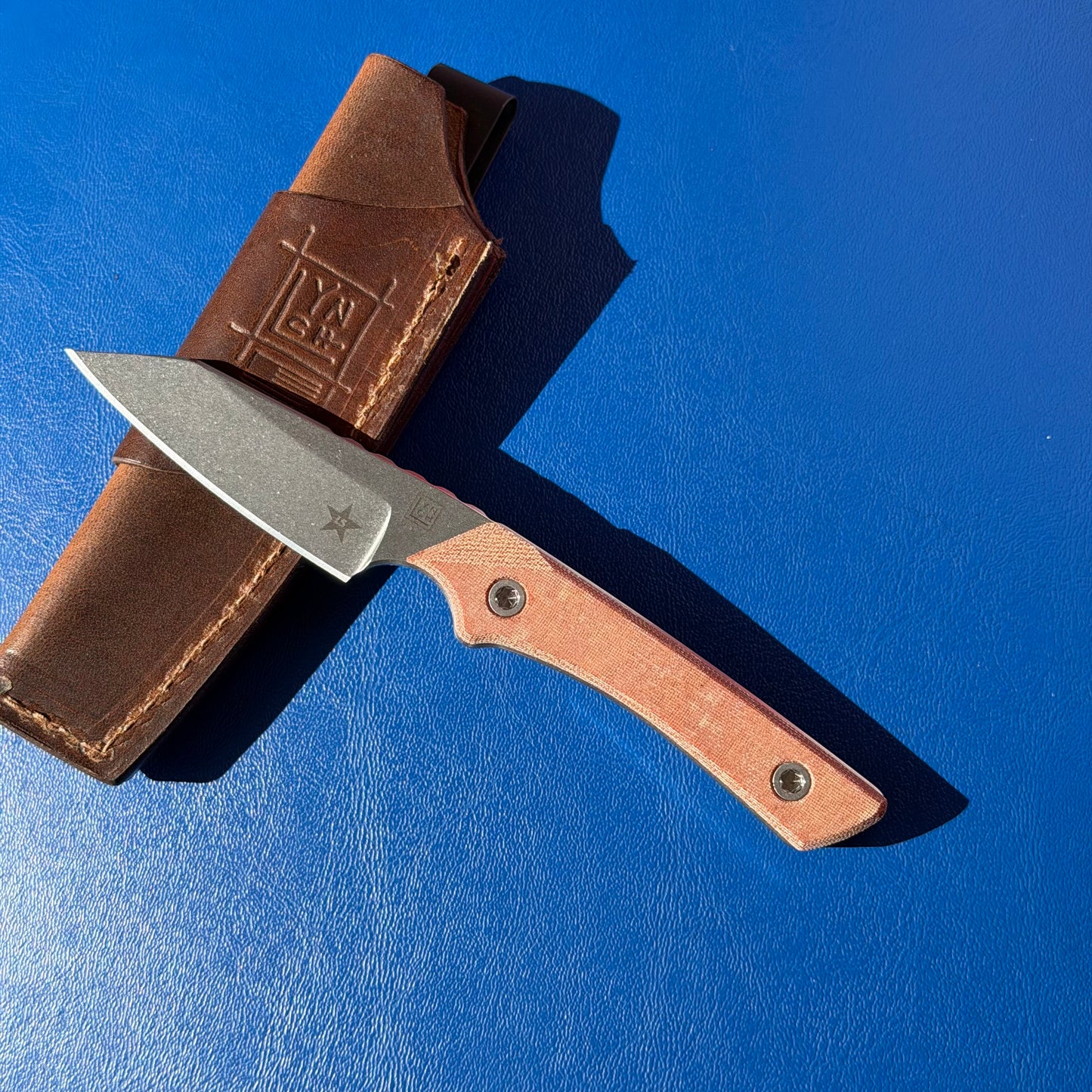 LynchNW Swift Six Fixed Blade Knife, 2.5″ CPM Cru-Wear Blade, Brown Micarta Handle, Made in USA (LB-SW6-LON-STR-CRU-PM-BWN-STO)