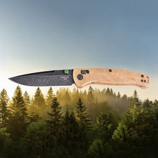 Hogue Mysto (Wood) 3.4″ Drop Point Knife, Maple Valley Richlite Handle, MagnaCut Blade, Made in USA (24459)