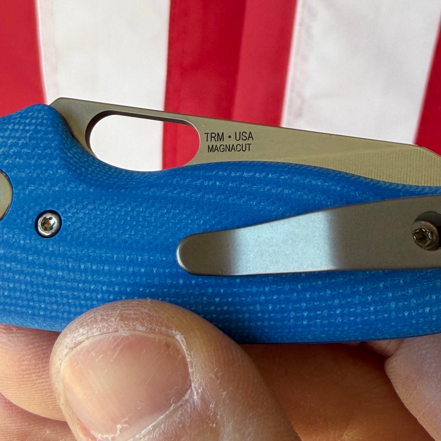 TRM NERD LL Folding Knife, 2.2” MagnaCut Blade, Royal Blue G10 3D Contoured Scales, Made in USA