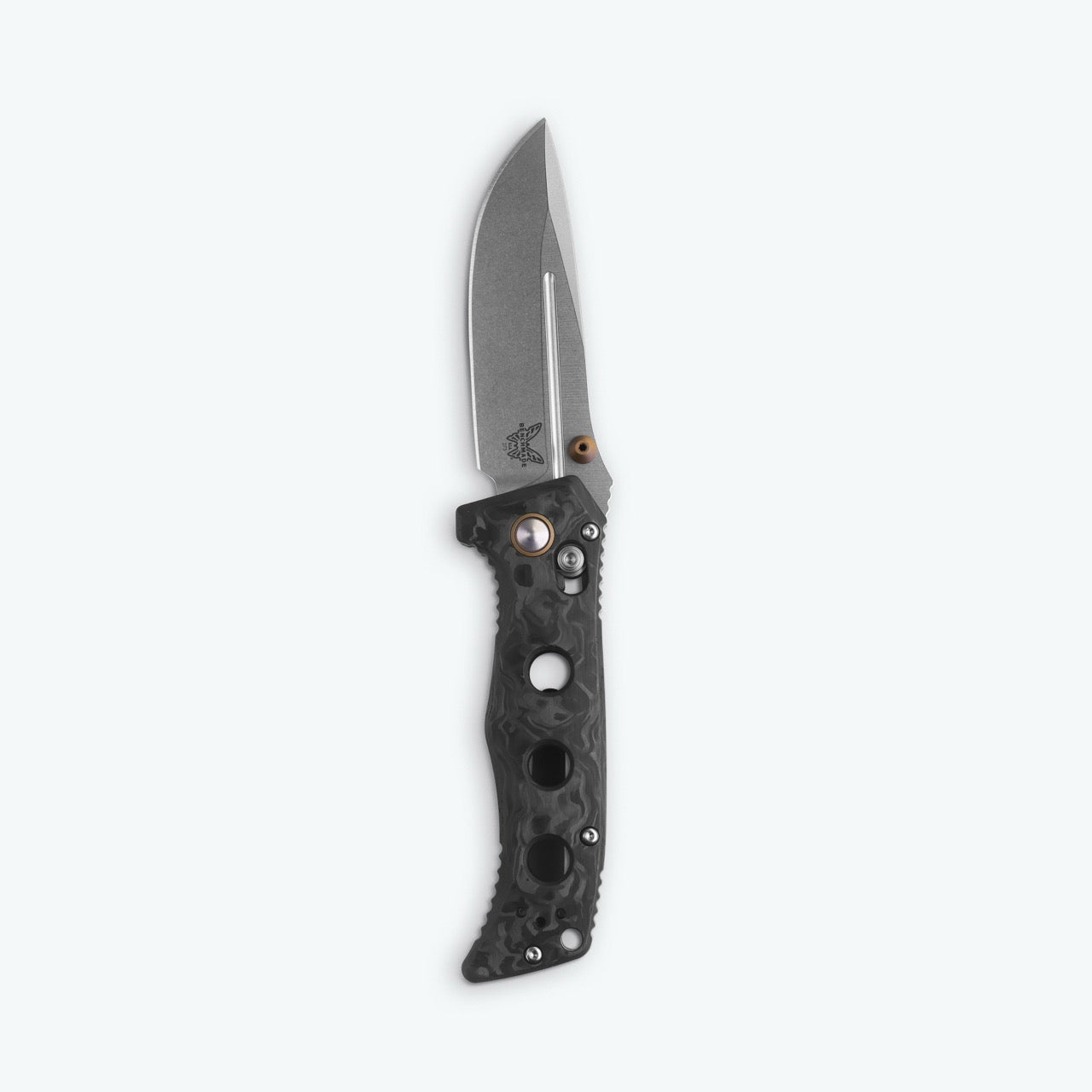 Benchmade Mini Adamas 273-03 Manual Folder, 3.25″ MagnaCut Blade, Marbled Carbon Fiber, Made in USA