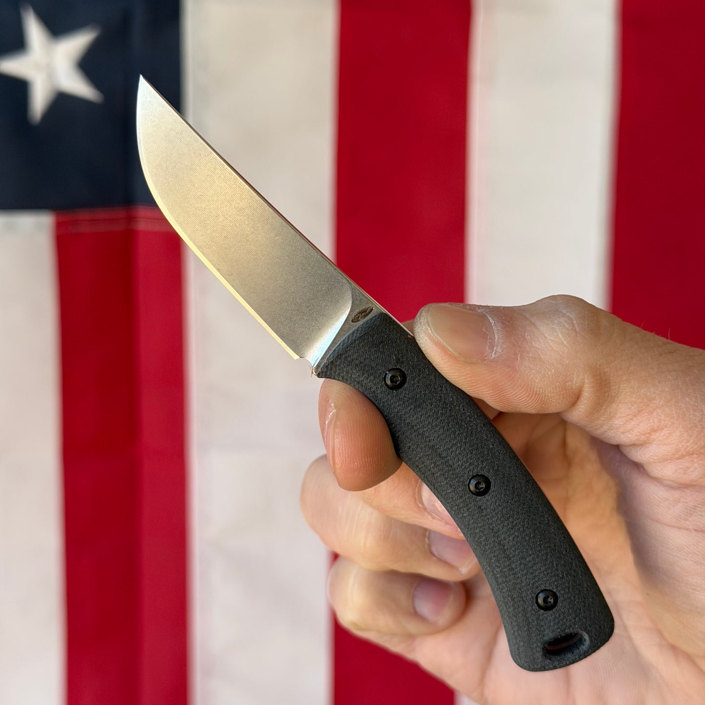 TRM Knives Tagalong Fixed Blade Knife – Double Black Micarta, MagnaCut Steel – Made in USA