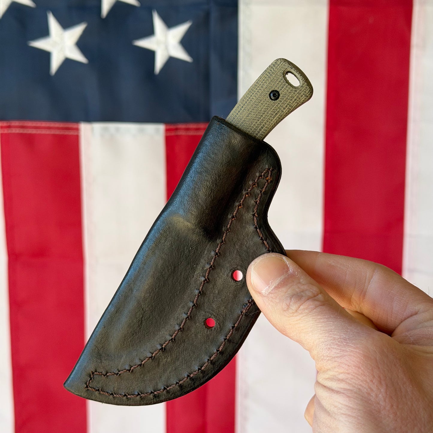 TRM Knives Tagalong Fixed Blade Knife – OD Green Micarta, MagnaCut Steel – Made in USA