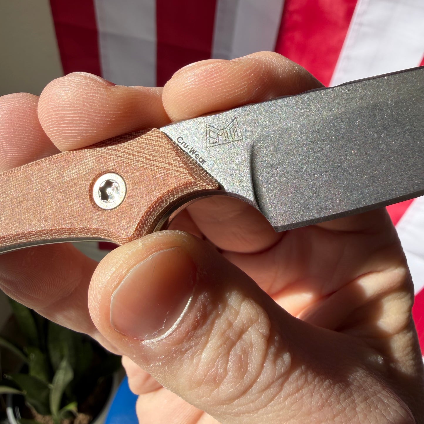 LynchNW Swift Six Fixed Blade Knife, 2.5″ CPM Cru-Wear Blade, Brown Micarta Handle, Made in USA (LB-SW6-LON-STR-CRU-PM-BWN-STO)