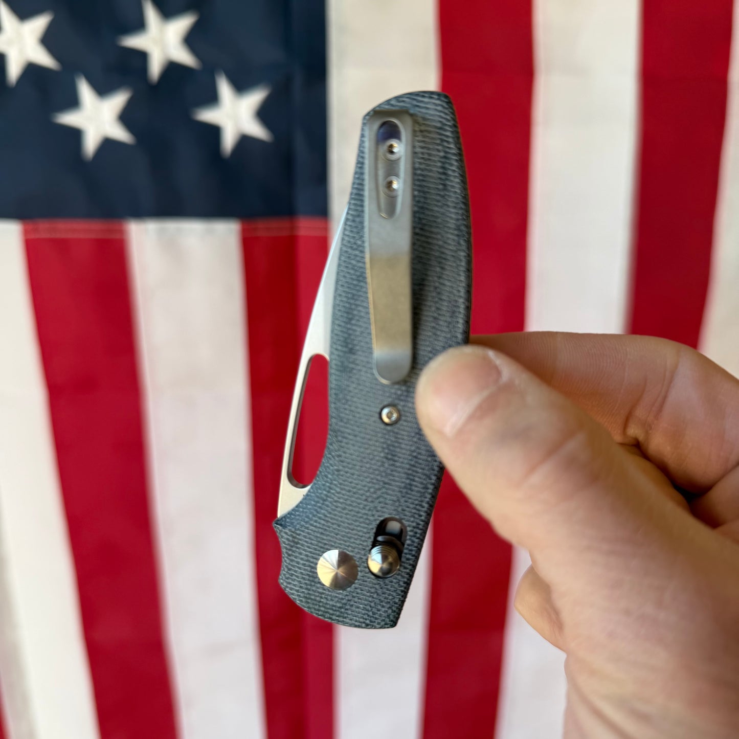TRM Knives Bulldog Rev. B Folding Knife – Blue Denim Micarta, MagnaCut Steel – Made in USA