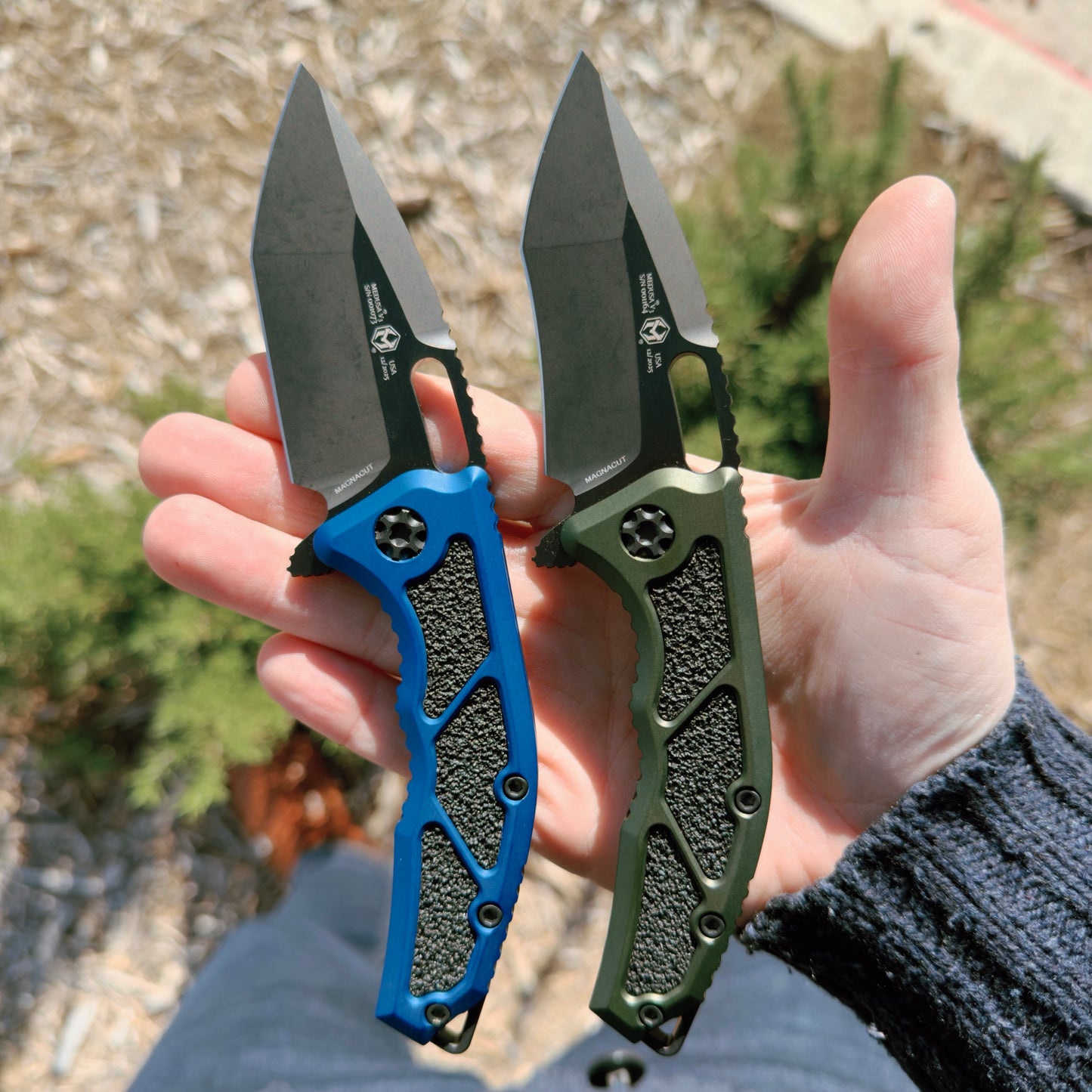 Heretic Medusa Manual RE DLC OD Green Tactical, 3″ MagnaCut Recurve Blade, Made in USA (H010-6A-GRN)