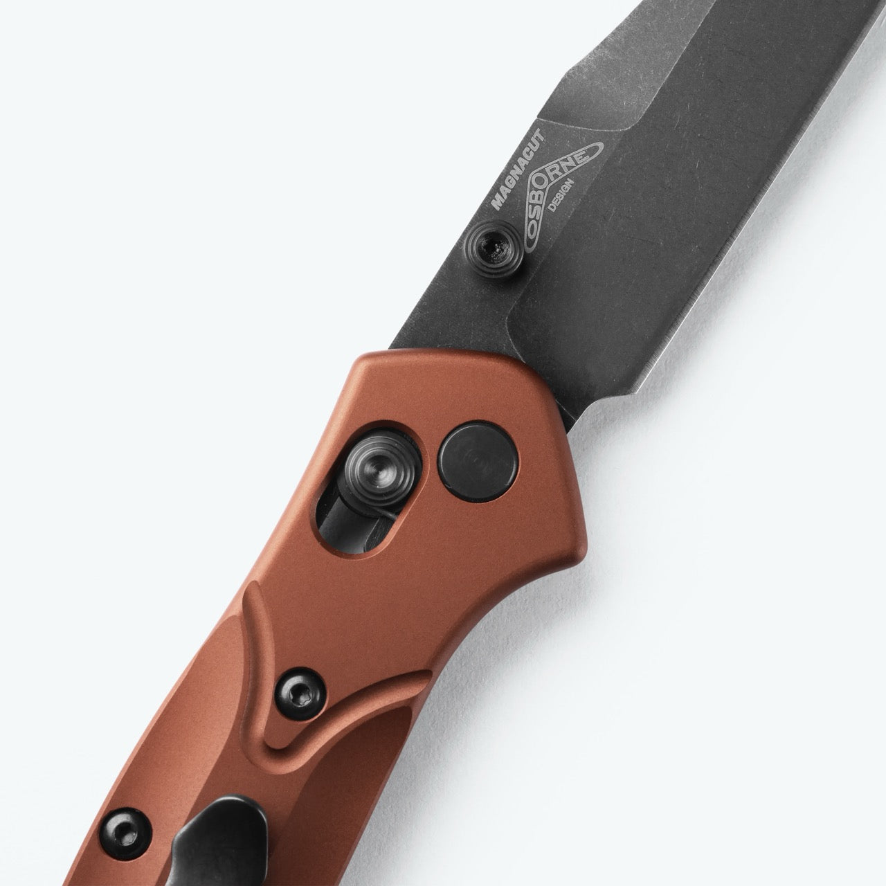 Benchmade Osborne, Burnt Copper Aluminum Handle, Black MagnaCut Blade, 3.4″, Made in USA (940BK-03)