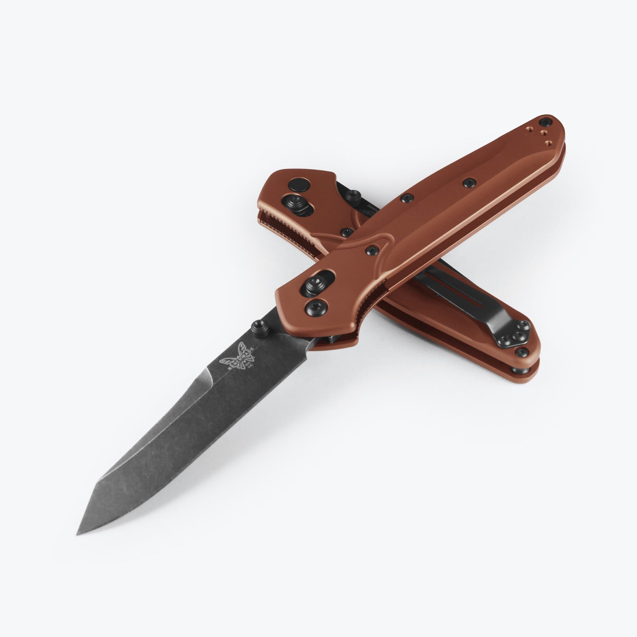 Benchmade Osborne, Burnt Copper Aluminum Handle, Black MagnaCut Blade, 3.4″, Made in USA (940BK-03)