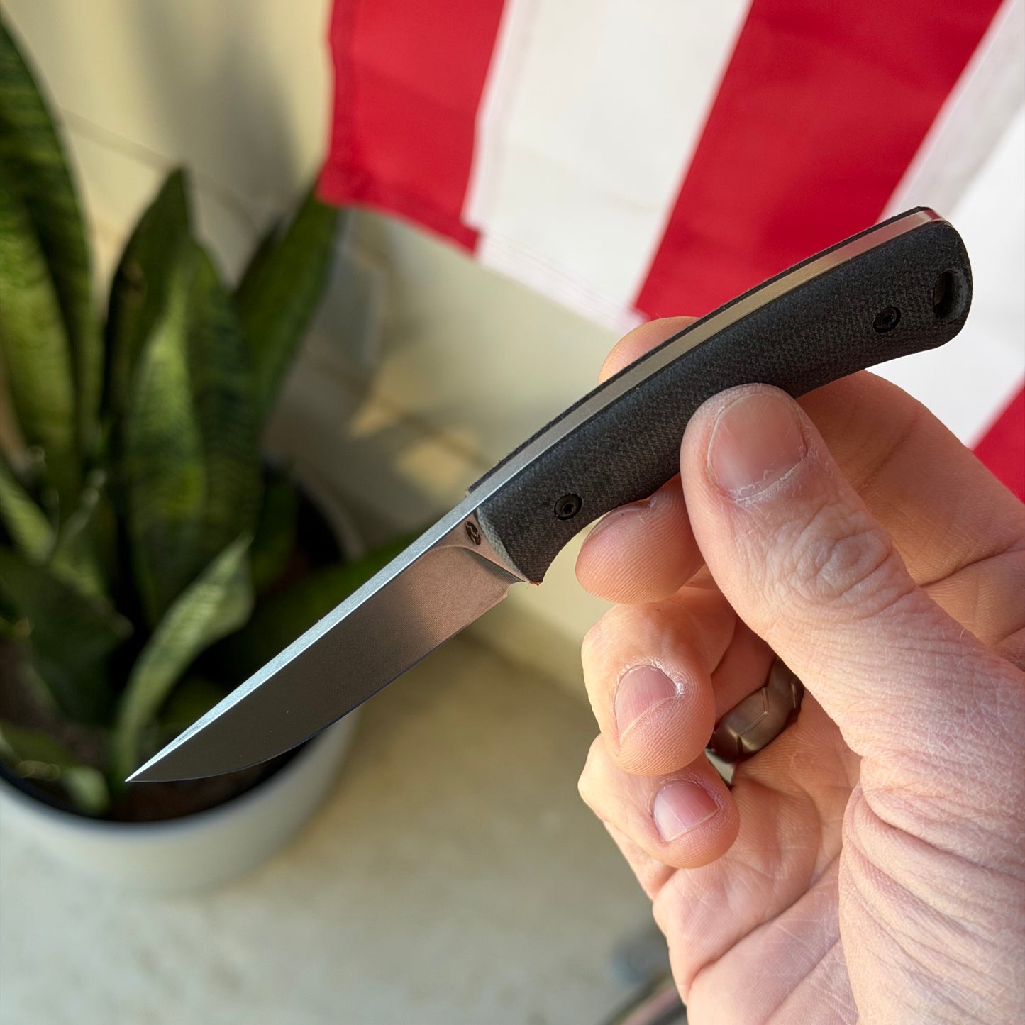 TRM Knives Tagalong Fixed Blade Knife – Double Black Micarta, MagnaCut Steel – Made in USA