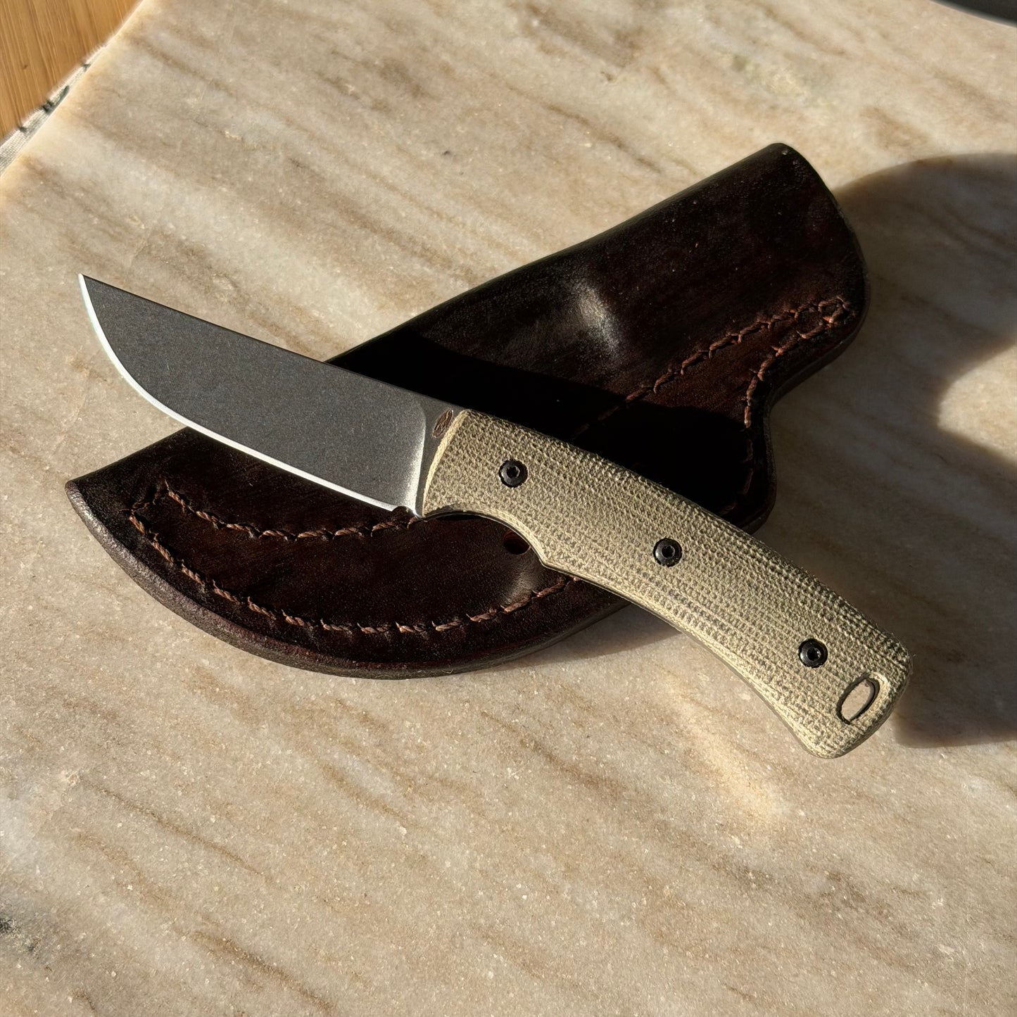 TRM Knives Tagalong Fixed Blade Knife – OD Green Micarta, MagnaCut Steel – Made in USA