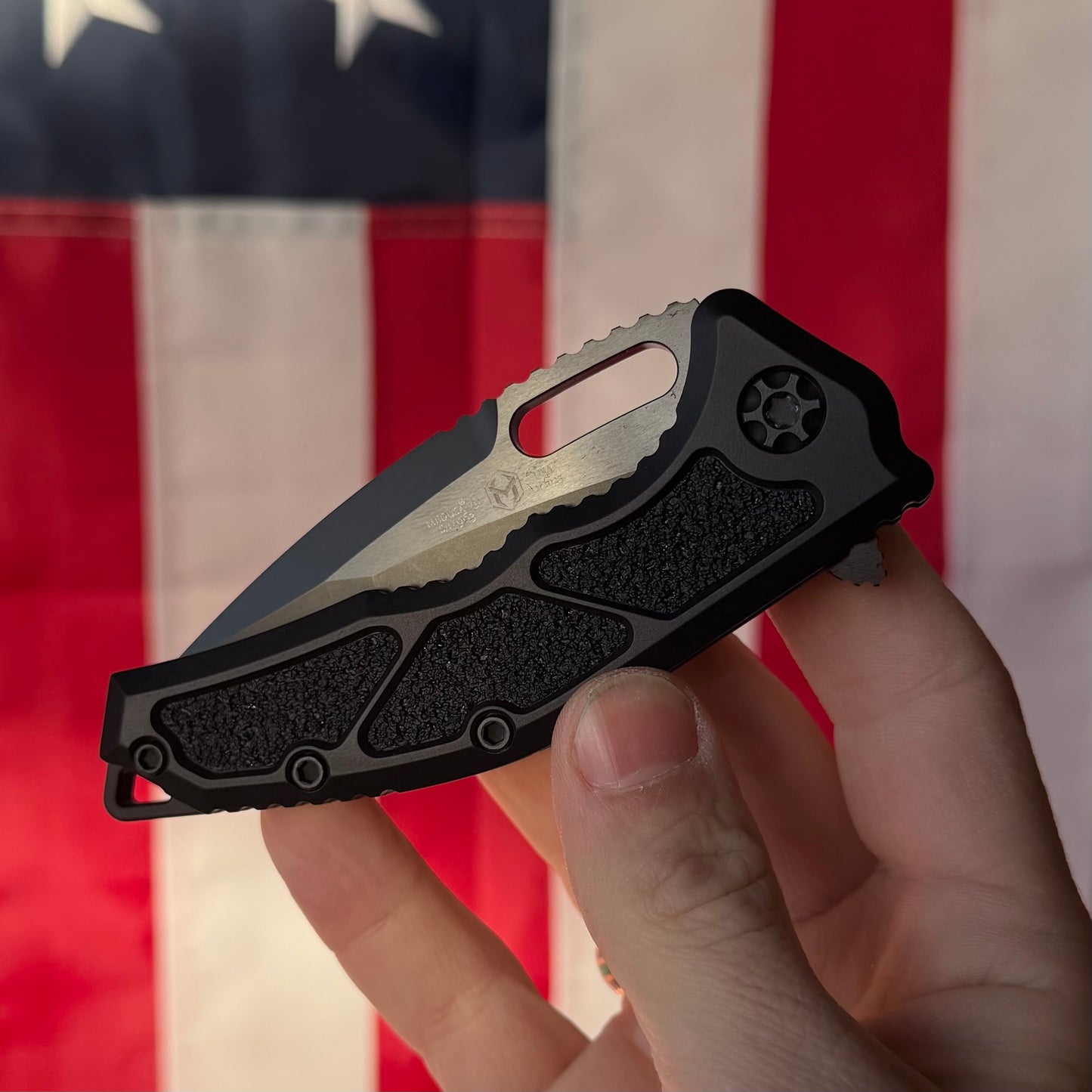 Heretic Medusa Recurve Manual Tactical 3" MagnaCut Recurve Knife, DLC Blade, Black Aluminum Handle – Made in USA (H010-6A-T)