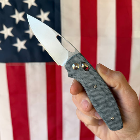 TRM Knives Bulldog Rev. B Folding Knife – Blue Denim Micarta, MagnaCut Steel – Made in USA