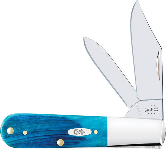 Barlow Pocket Knife – Caribbean Blue Sawcut Bone Handle, Clip & Pen Blades (CA25581)