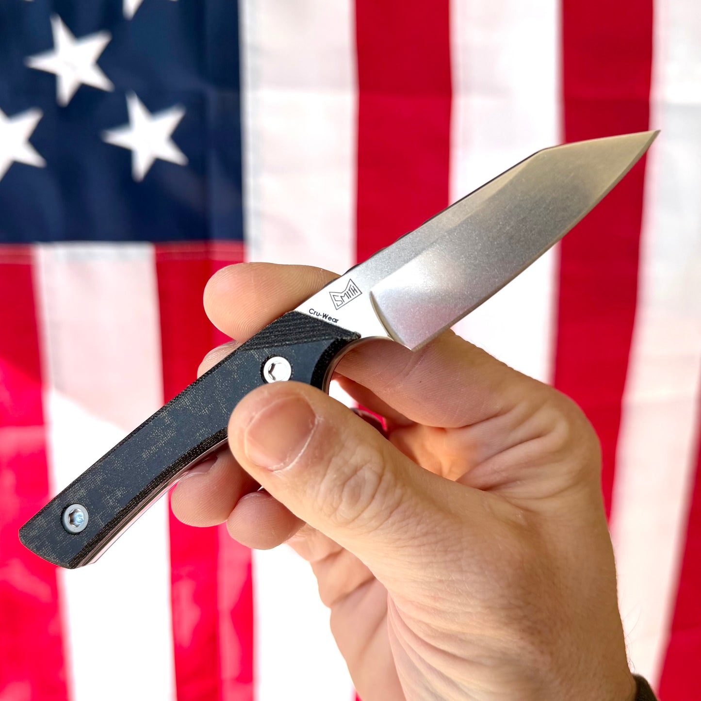 LynchNW Swift Six Fixed Blade Knife, 2.5″ CPM Cru-Wear Blade, Black Micarta Handle, Made in USA (LB-SW6-LON-STR-CRU-PM-BLK-STO)