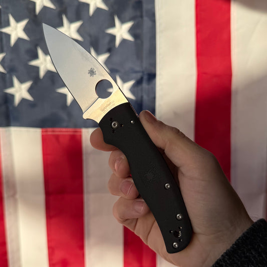 Spyderco Shaman Lightweight Black FRN 3.5 inch CTS-BD1 Compression Lock Knife – Made in USA (SC229PBK)