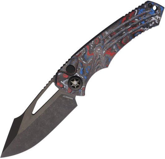 Heretic Pariah Button Lock US Camo Carbon Fiber, 3.8″ MagnaCut Blade, Made in USA (H0466AUSACC)