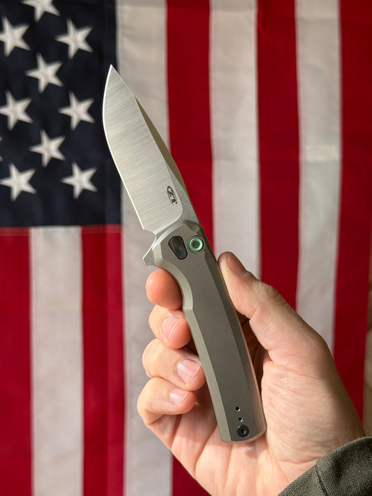 The Back Door: ZT0044 Button Lock Knife Titanium (3.25" Satin) (Return)