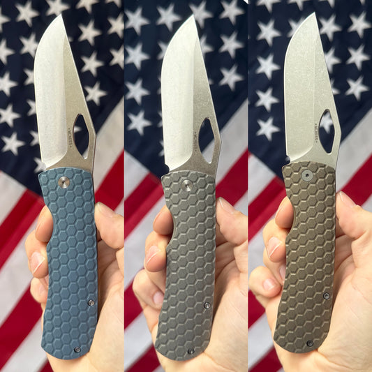 Honeycomb Dixon Folding Knife – Titanium Frame Lock, 3.75″ MagnaCut Blade, Made in USA