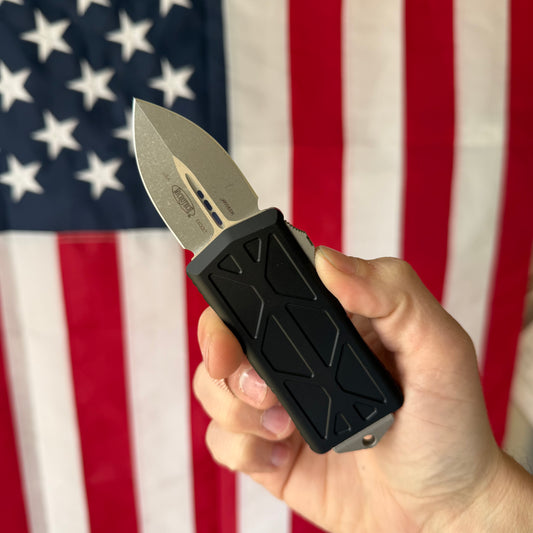 Microtech Exocet Automatic OTF, Apocalyptic Aluminum Handle, 1.9″ Blade, Made in USA (157-10AP)