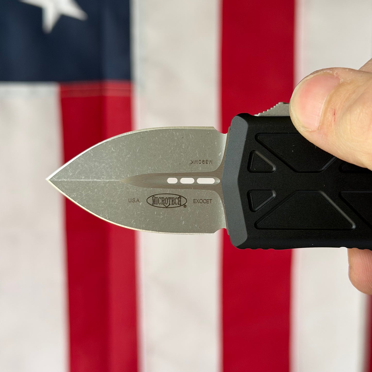 Microtech Exocet Automatic OTF, Apocalyptic Aluminum Handle, 1.9″ Blade, Made in USA (157-10AP)