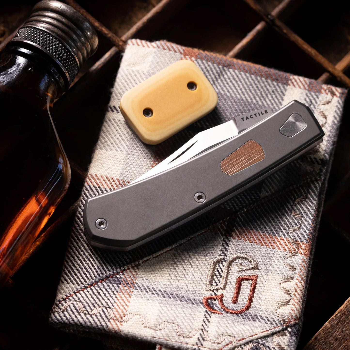 The Ranger – MagnaCut Blade, Titanium Handles, Vintage Micarta Shield – Made in USA