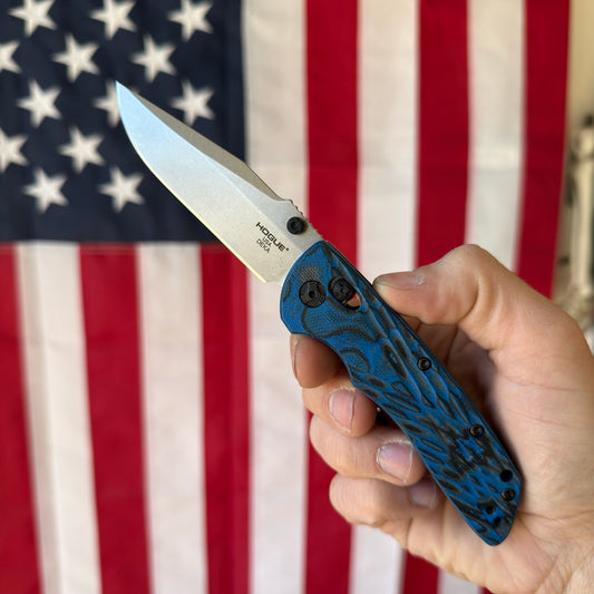 Hogue Deka 3.25″ Clip Point Knife, G-Masculus Blue Lava G10, CPM MagnaCut Blade, Made in USA (24273)