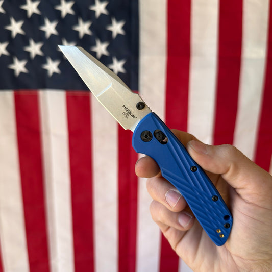 Hogue Deka, 3.25" Wharncliffe MagnaCut in Blue Polymer