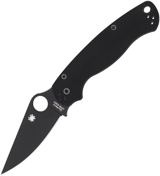 Blacked Out Para Military 2 (PM2) Compression Lock Knife G-10 (3.4" Satin S45VN) PM2