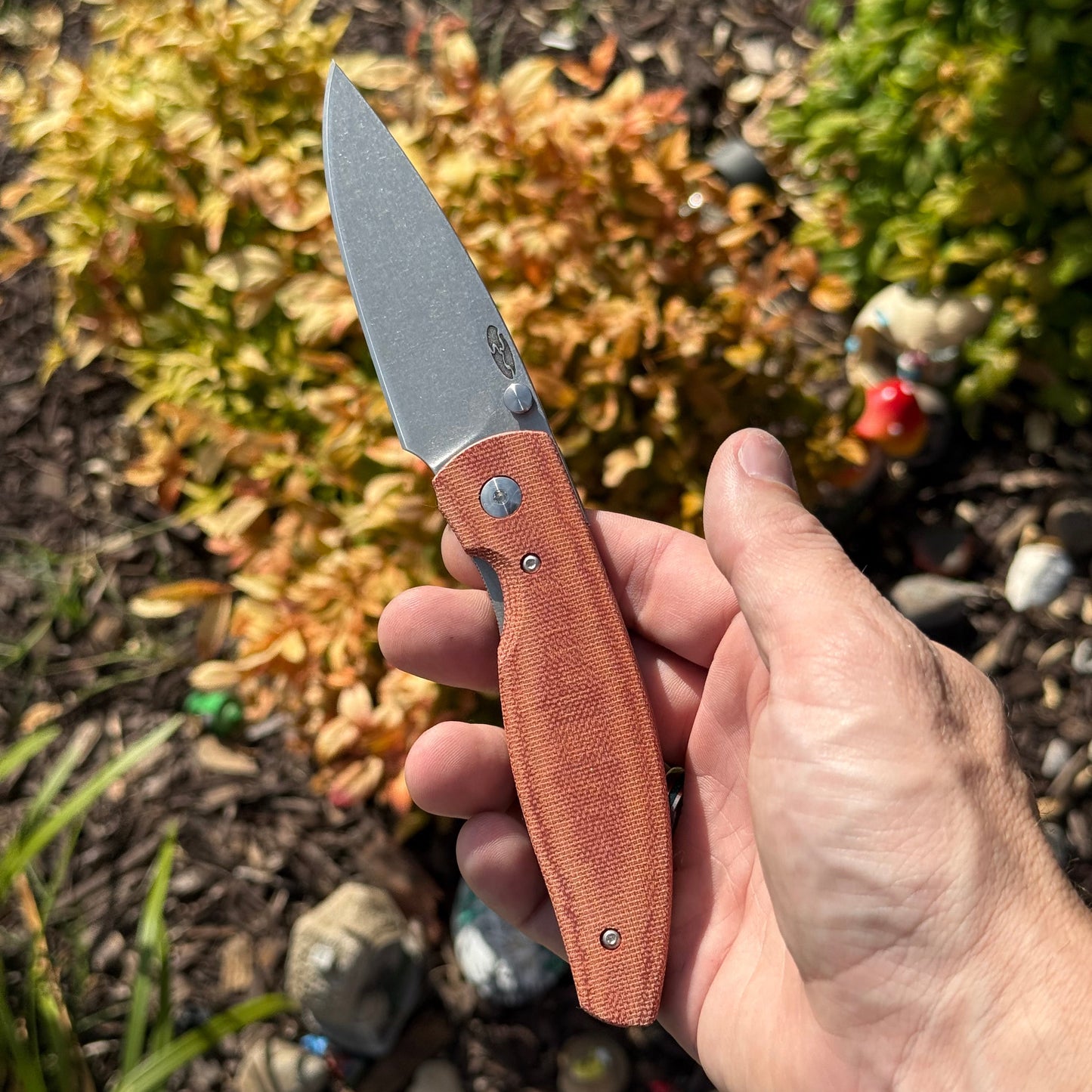 TRM ATOM LL Autumn Orange Micarta, 3.5″ MagnaCut Blade, Made in USA