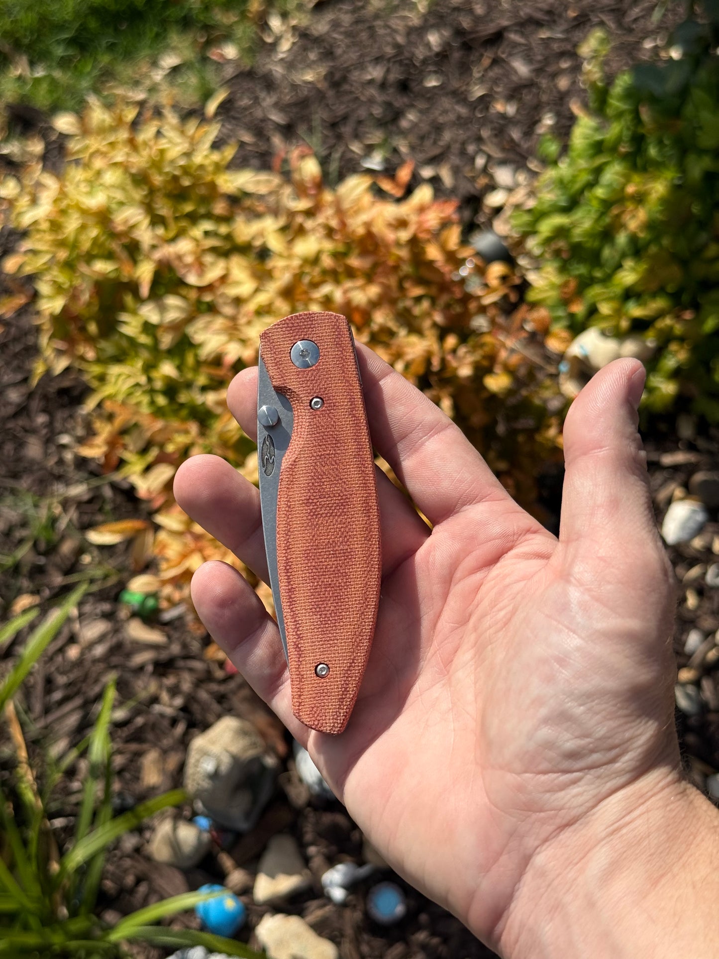 TRM ATOM LL Autumn Orange Micarta, 3.5″ MagnaCut Blade, Made in USA