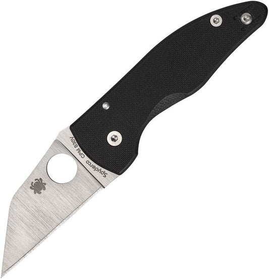 Spyderco MicroJimbo Knife – Black G‑10 Handle, CPM S30V Wharncliffe Blade, Compression Lock – Made in USA (SC264GP)