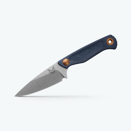 Benchmade Dacian Fixed Blade Knife – Blue Denim Micarta Handle, CPM MagnaCut Blade, Made in USA (203-04)