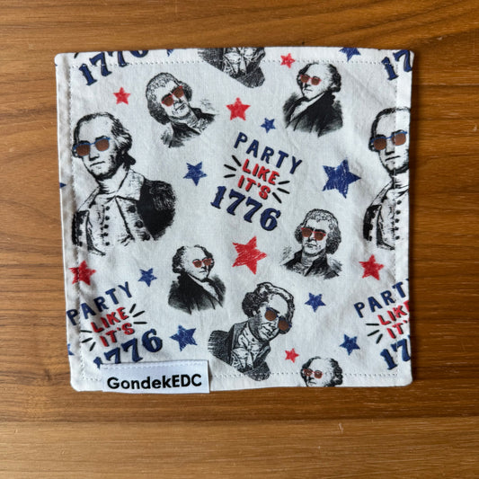 1776 Hamilton Hank - 7x7 Cotton & Microfiber Handkerchief - Made in USA