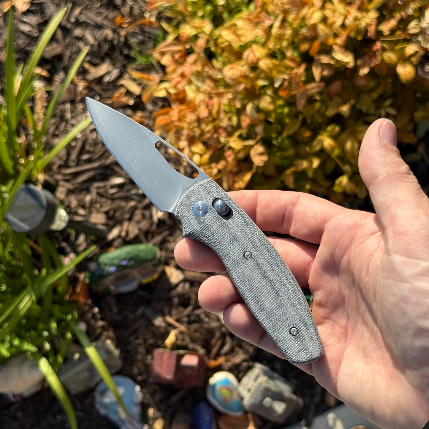 TRM Knives Bulldog Rev. B Folding Knife – Blue Denim Micarta, MagnaCut Steel – Made in USA