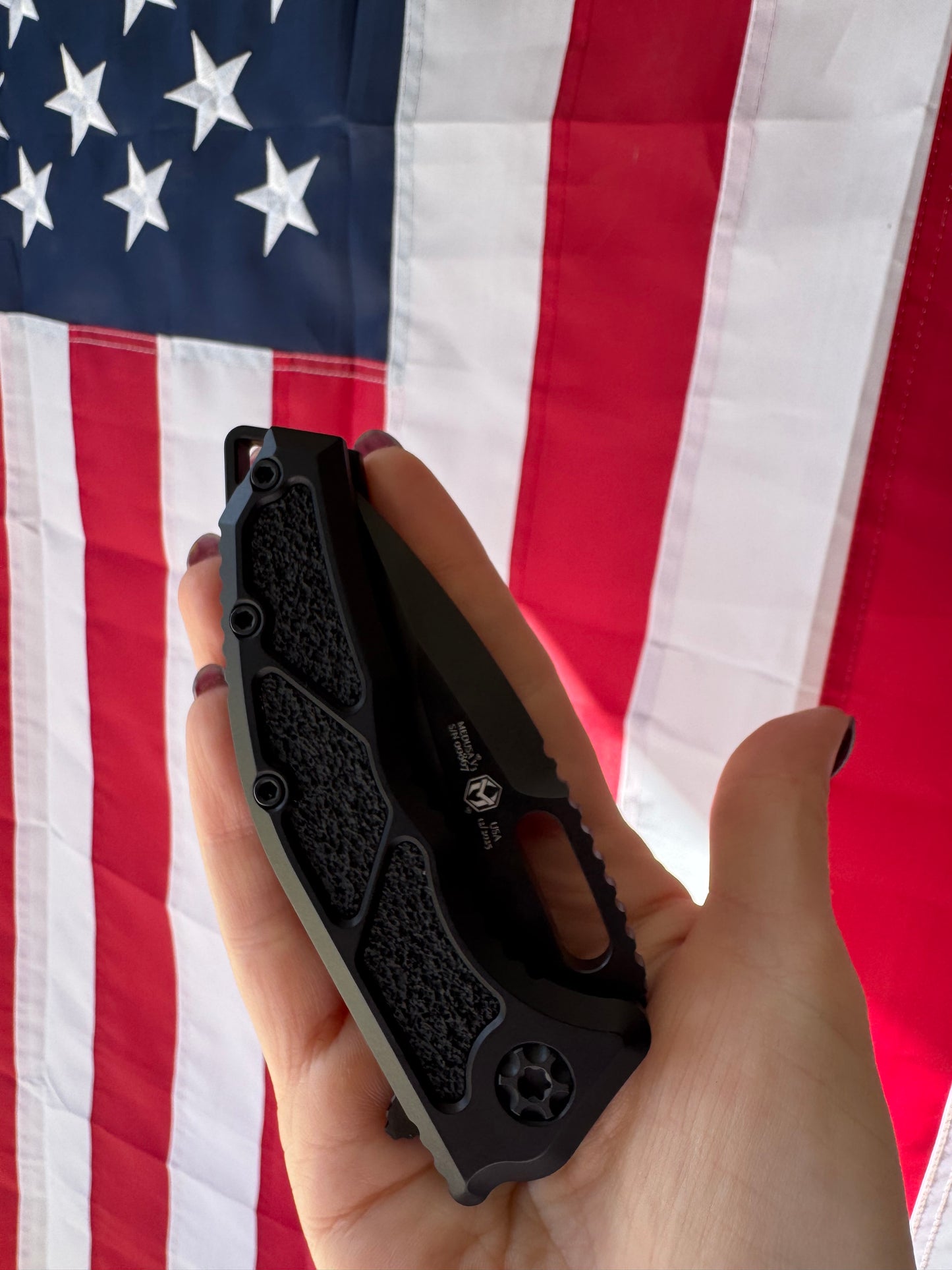 Heretic Medusa Manual Tactical 3.25 inch MagnaCut Tanto Knife, DLC Blade, Black Aluminum Handle – Made in USA (H009-6A-T)