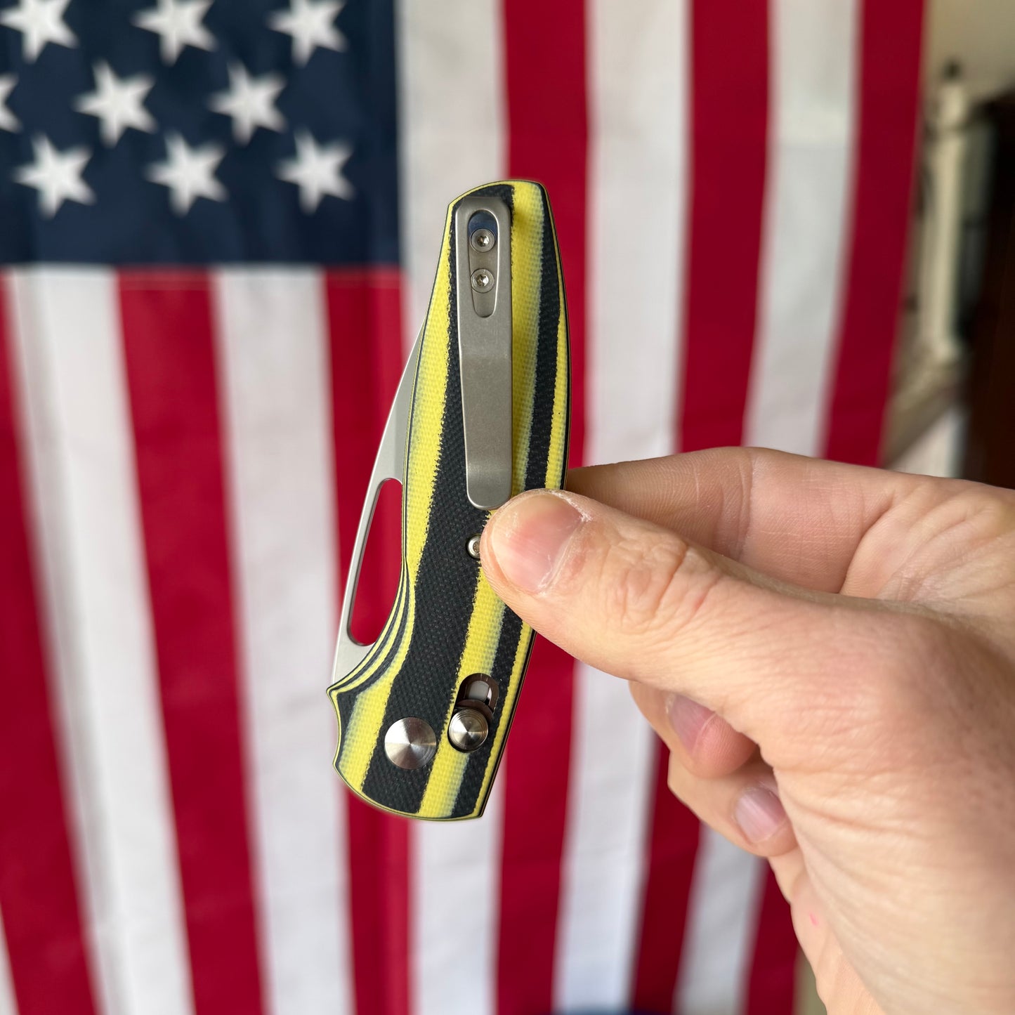 TRM Bulldog Rev. B Knife, Bumblebee G10, 2.9″ Blade, River-LOK, Made in USA