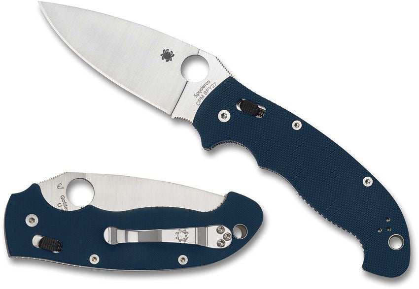 Manix 2 XL Knife – Cobalt Blue G‑10 Handle, CPM SPY27 Blade, Ball Bearing Lock – Made in USA (SC95GPCBL2)