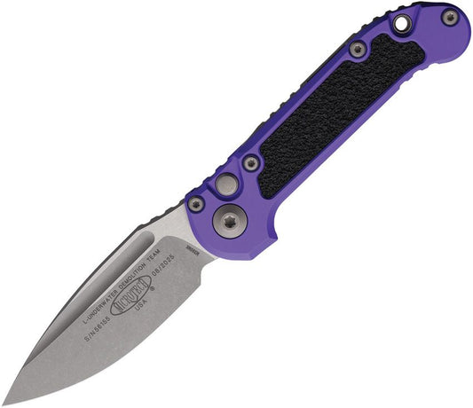 LUDT Gen III Automatic Knife – Purple Aluminum Handle w/ Black Insert, 3.5″ Apocalyptic Bohler M390MK Blade (MCT113510APPU)