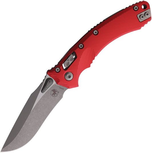 Amphibian S/E Ram-Lok Knife – Red Fluted Aluminum Handle, 4″ Apocalyptic Bohler M390MK Blade (MCT18645)