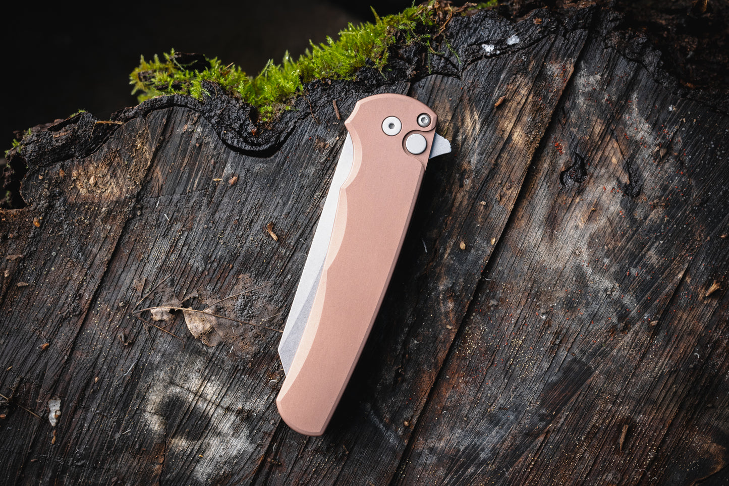 Pro-Tech Malibu Button Lock Knife, FDE Aluminum Handle, Stonewash MagnaCut Reverse Tanto Blade, 3.3″, Made in USA (5401-FDE)