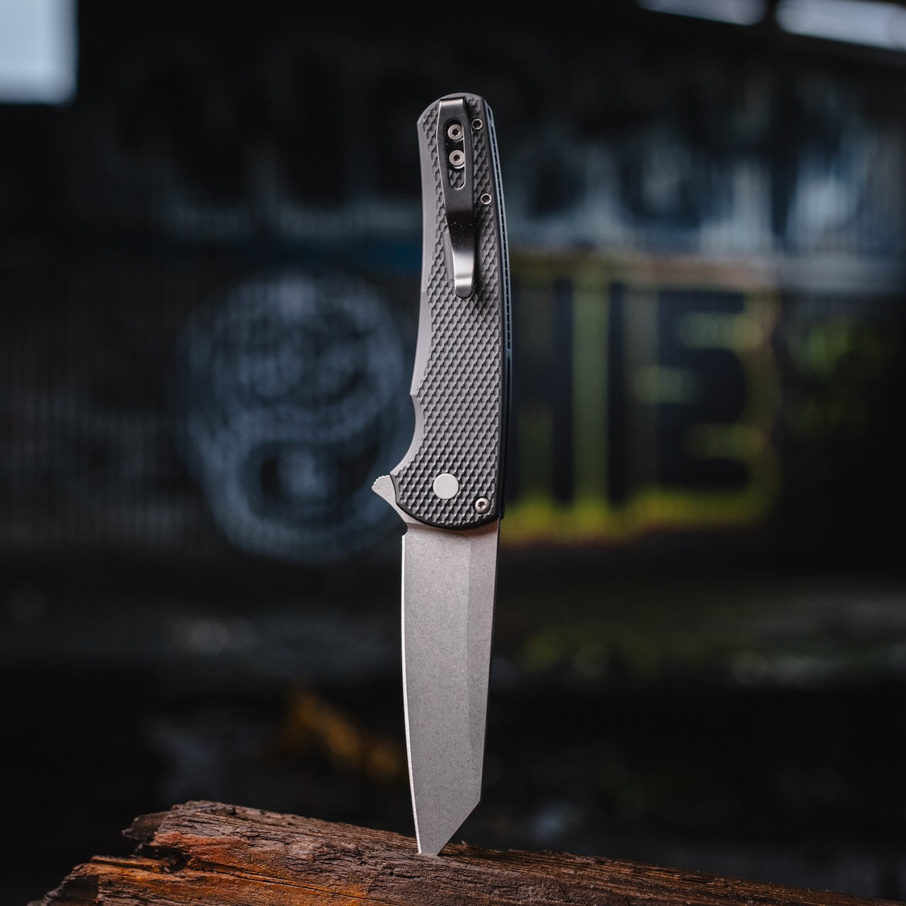 Pro-Tech Malibu 5405 Knife, Textured Black Handle, Stonewash Magnacut Reverse Tanto, Black Clip – Made in USA