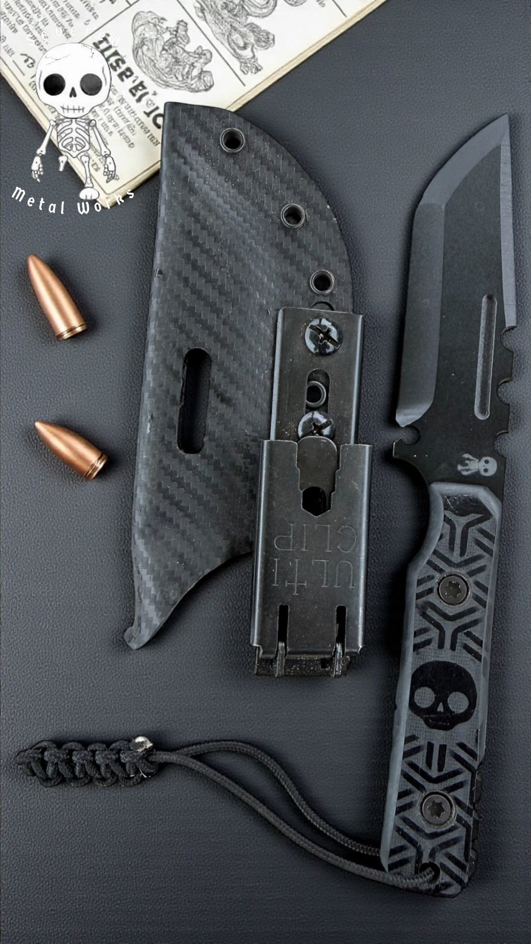 SMW Squire V2 Fixed Blade Knife, 7.5 inch 8670 High Carbon Steel, Hand Finished and Serialized – Made in USA