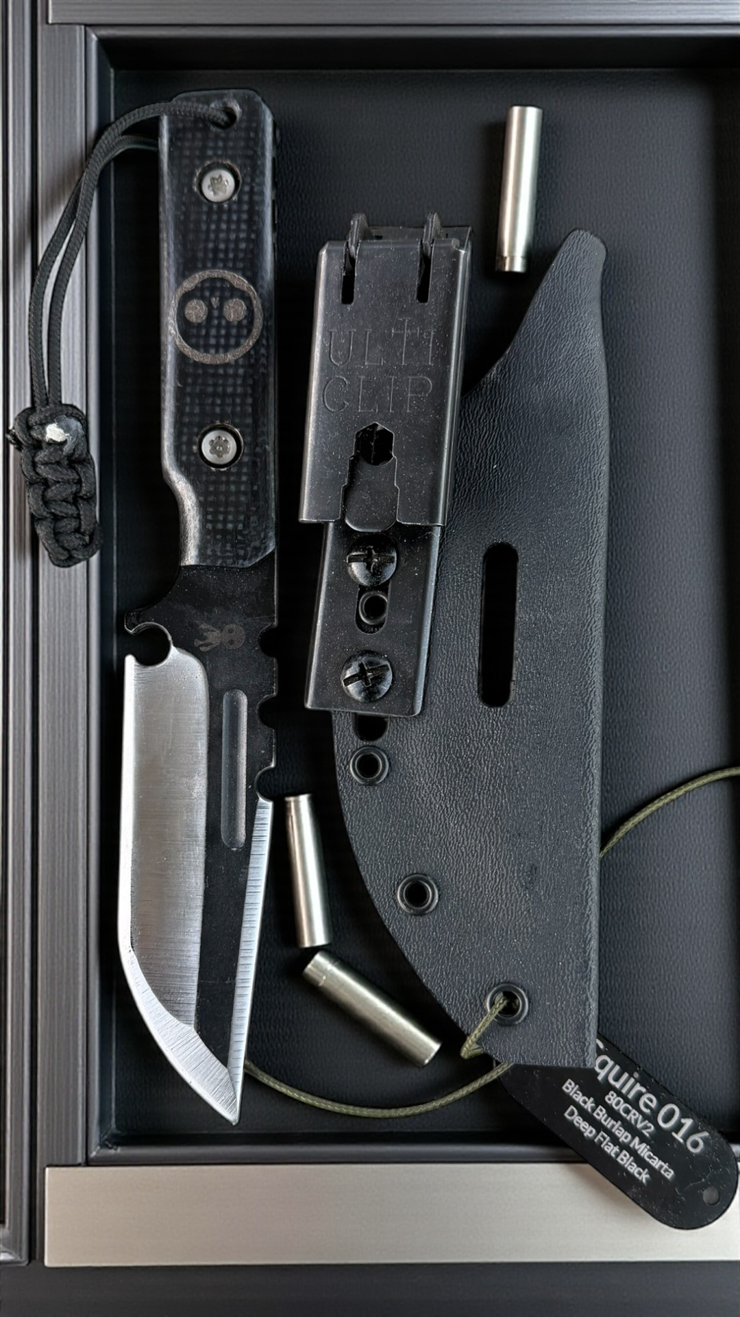 SMW Squire V2 Fixed Blade Knife, 7.5 inch 8670 High Carbon Steel, Hand Finished and Serialized – Made in USA