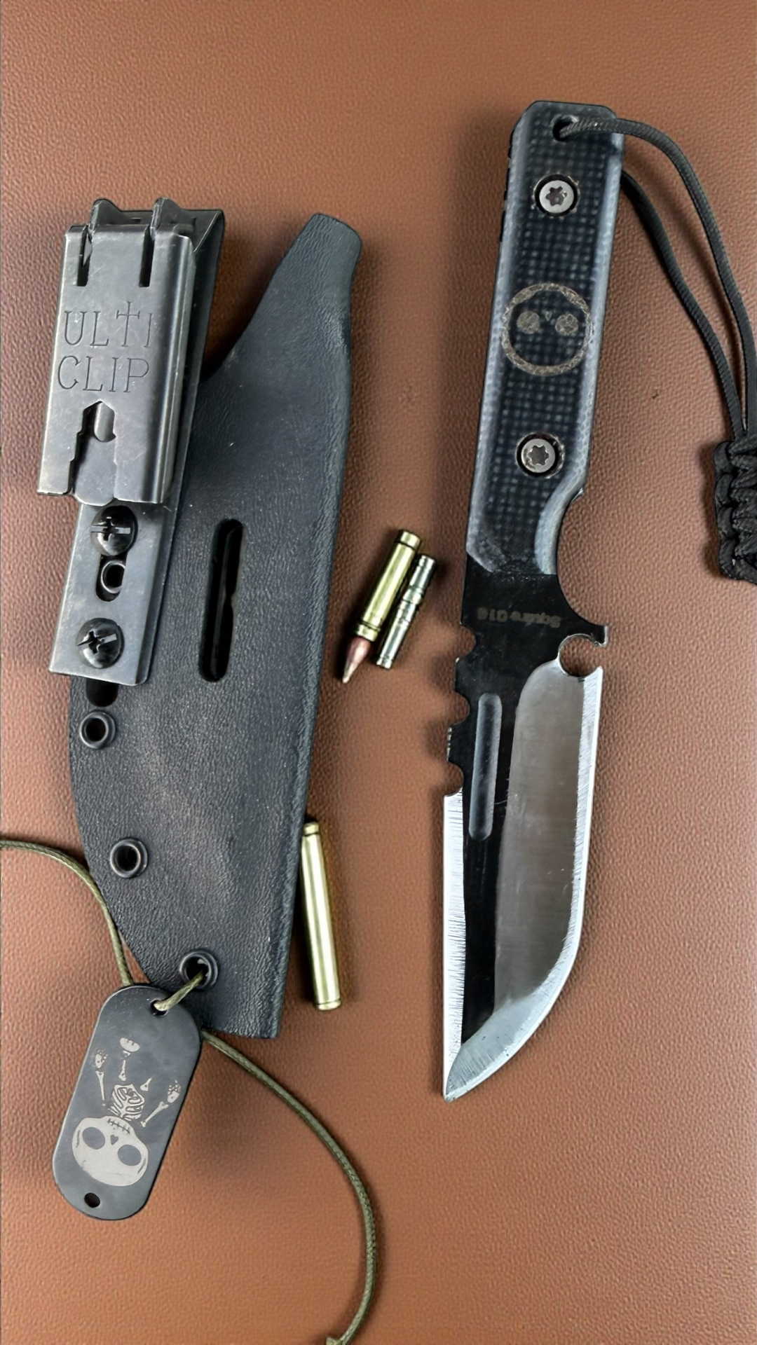 SMW Squire V2 Fixed Blade Knife, 7.5 inch 8670 High Carbon Steel, Hand Finished and Serialized – Made in USA