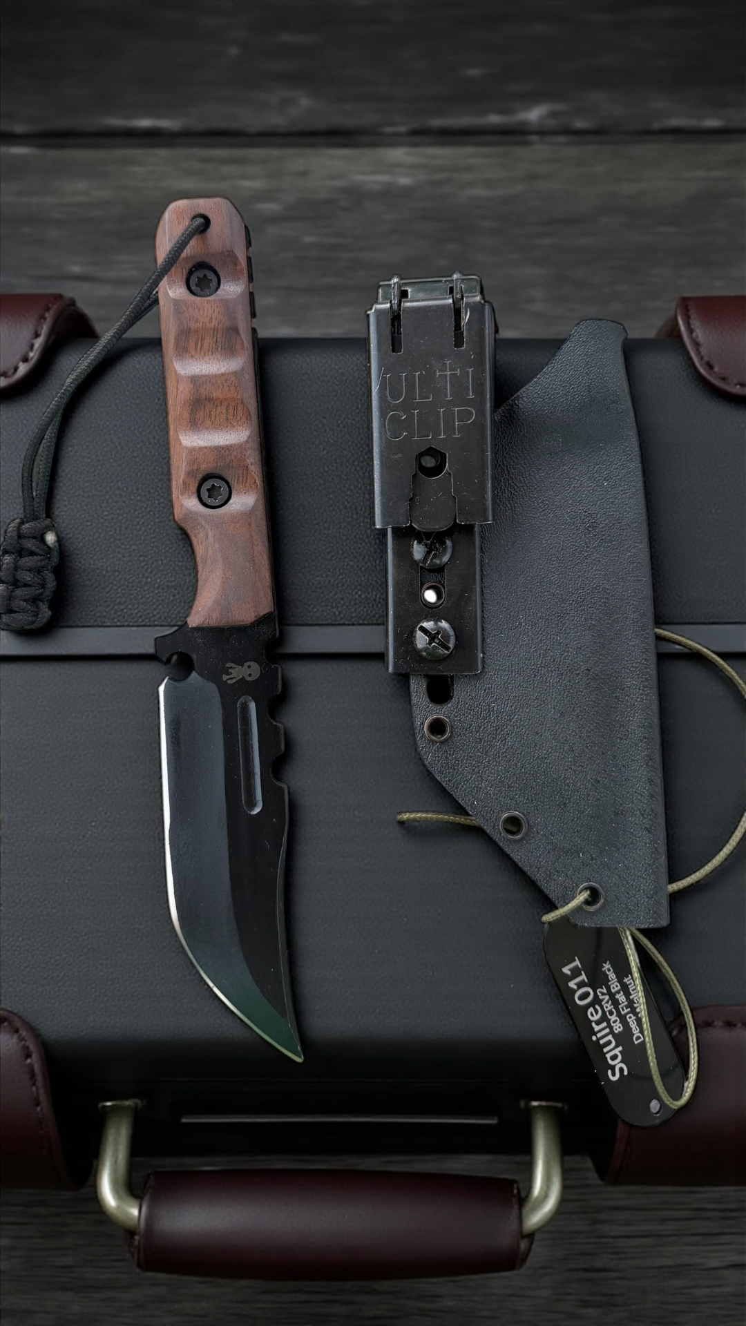 SMW Squire V2 Fixed Blade Knife, 7.5 inch 8670 High Carbon Steel, Hand Finished and Serialized – Made in USA