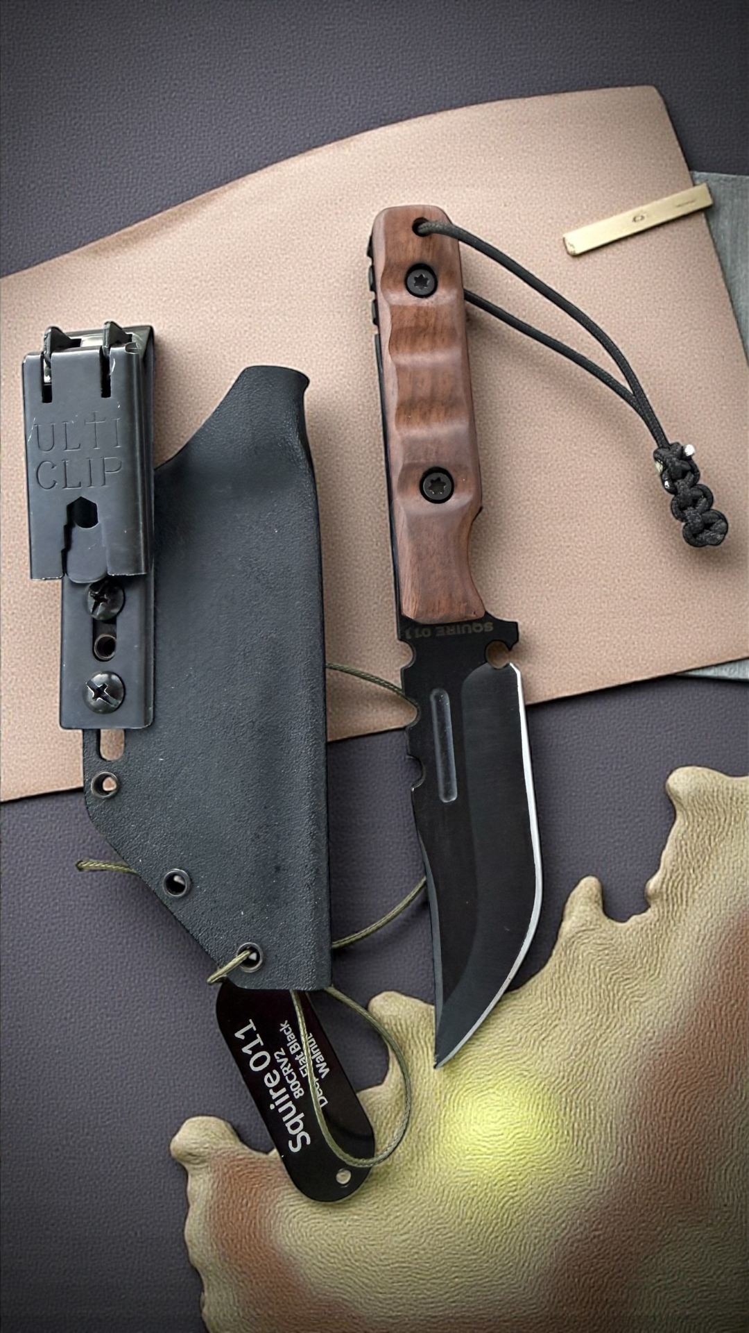 SMW Squire V2 Fixed Blade Knife, 7.5 inch 8670 High Carbon Steel, Hand Finished and Serialized – Made in USA