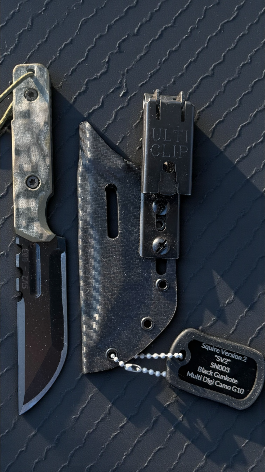 SMW Squire V2 Fixed Blade Knife, 7.5 inch 8670 High Carbon Steel, Hand Finished and Serialized – Made in USA