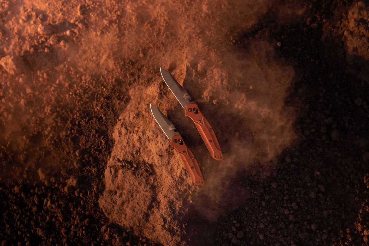 Benchmade Osborne, Burnt Copper Aluminum Handle, Black MagnaCut Blade, 3.4″, Made in USA (940BK-03)