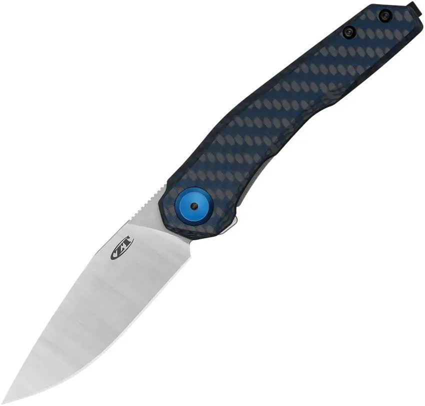 Zero Tolerance ZT0545 Blue Carbon Fiber Titanium, 3.2″ MagnaCut Blade, Made in USA (ZT0545BLUCF)